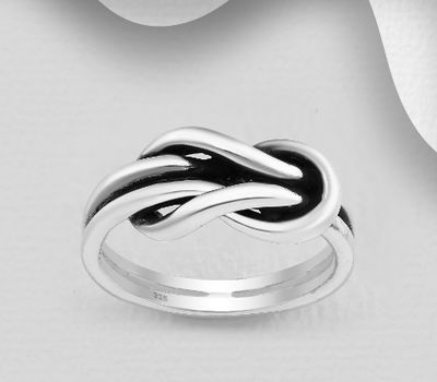 925 Sterling Silver Oxidized Knot Ring