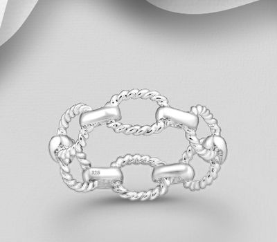 925 Sterling Silver Links Ring