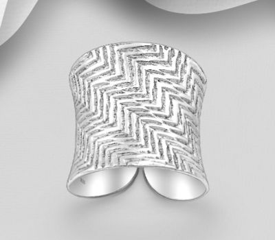 925 Sterling Silver Adjustable Patterned Ring