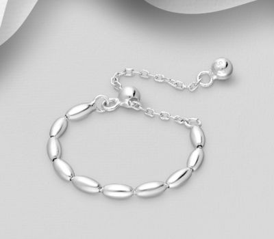 925 Sterling Silver Adjustable Bead Ring