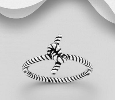 925 Sterling Silver Oxidized Knot Ring
