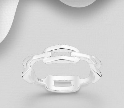 925 Sterling Silver Links Ring