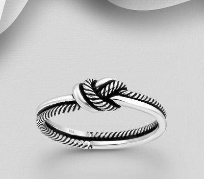 925 Sterling Silver Oxidized Knot Ring