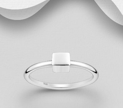 925 Sterling Silver Square Ring