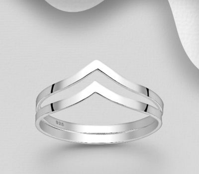Malın səhifəsinə keç 925 Sterling Silver Chevron Ring