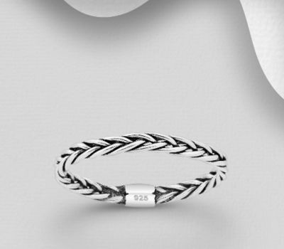 Malın səhifəsinə keç 925 Sterling Silver Oxidized Weave Ring