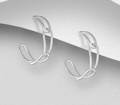925 Sterling Silver Links Push-Back Earrings