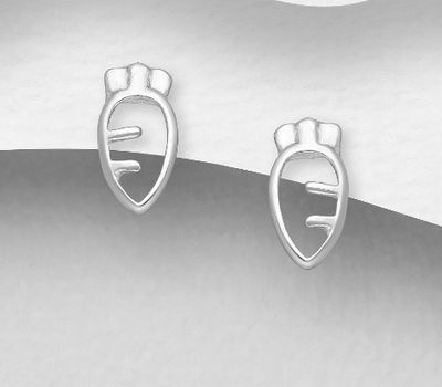 925 Sterling Silver Carot Push-Back Earrings