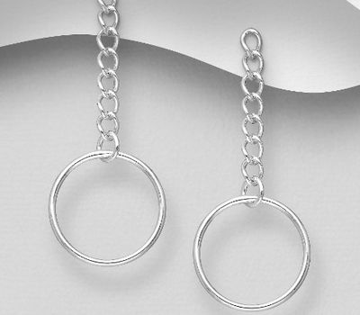 925 Sterling Silver Circle Push-Back Earrings