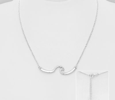 925 Sterling Silver Wave Necklace