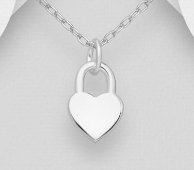 925 Sterling Silver Engravable Heart Charm Pendant