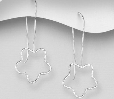 925 Sterling Silver Star Hook Earrings