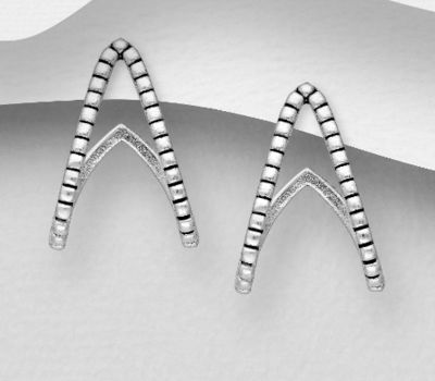925 Sterling Silver Oxidized Push-Back Earrings