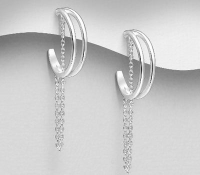 925 Sterling Silver Push-Back Earrings
