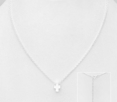 925 Sterling Silver Necklace with Small Cross Charm
