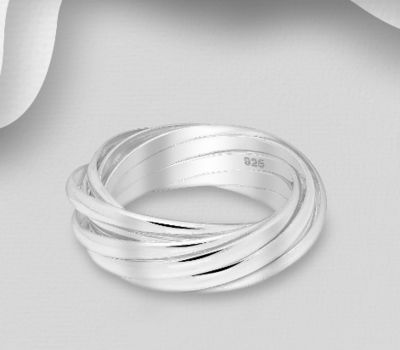 925 Sterling Silver 9 Interchangeable Bands Ring