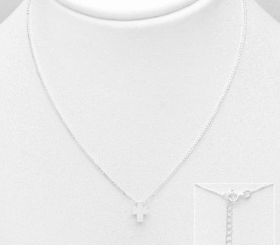 925 Sterling Silver Necklace with Small Cross Charm