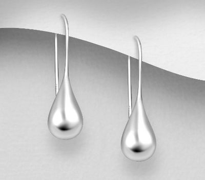 925 Sterling Silver Droplet Hook Earrings