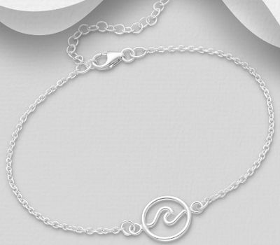 925 Sterling Silver Wave Bracelet