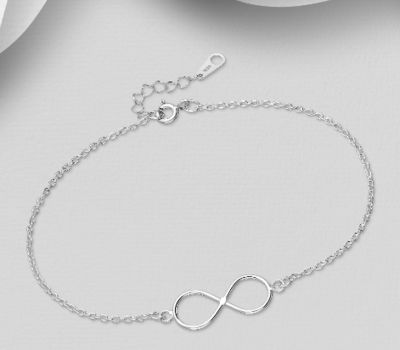 925 Sterling Silver Infinity Chain Bracelet
