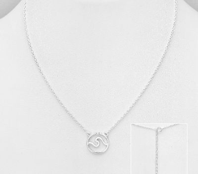 925 Sterling Silver Wave Necklace