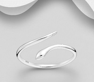 925 Sterling Silver Adjustable Snake Ring