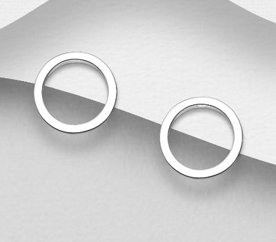 925 Sterling Silver Push-Back Circle Earrings