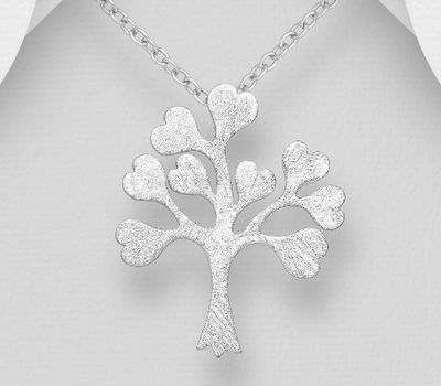 925 Sterling Silver Matt Tree Of Life Pendant