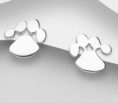 925 Sterling Silver Push-Back Paw Earrings