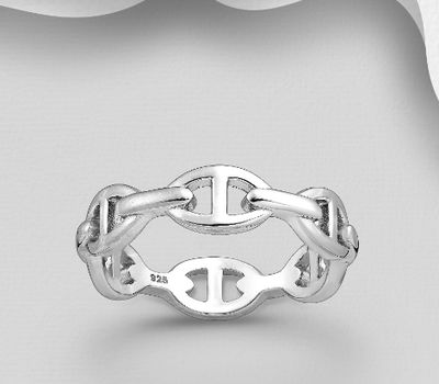 925 Sterling Silver Mariner Link Ring