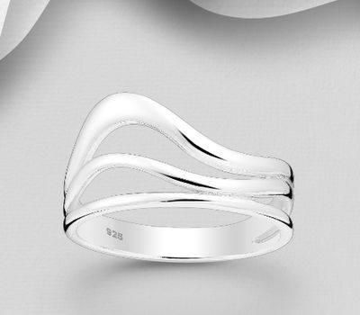 925 Sterling Silver Wavy Ring