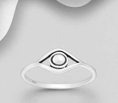 925 Sterling Silver Oxidized Eye Ring