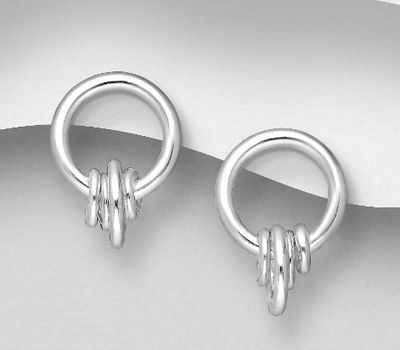 925 Sterling Silver Circle Push-Back Earrings