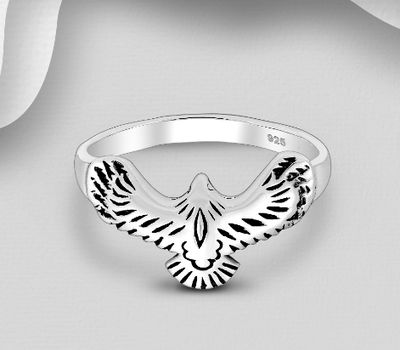 925 Sterling Silver OxidizedEagle Ring