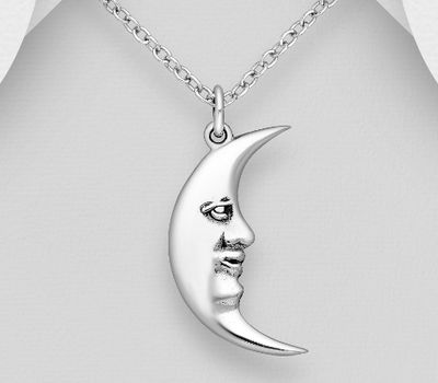 925 Sterling Silver Moon Pendant