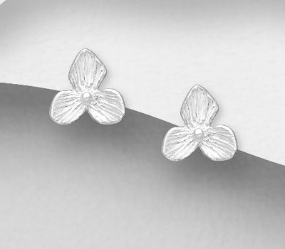 925 Sterling Silver Flower Push-Back Earrings