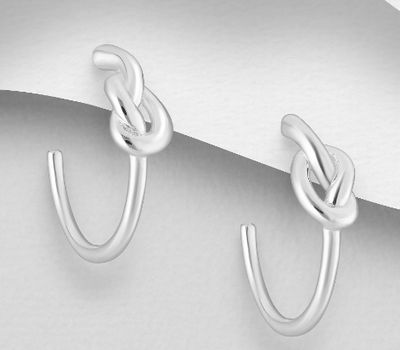 925 Sterling Silver Push-Back Love Knot Earrings