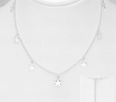 925 Sterling Silver Star Dangle Necklace