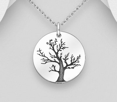 925 Sterling Silver Oxidized Tree Of Life Pendant