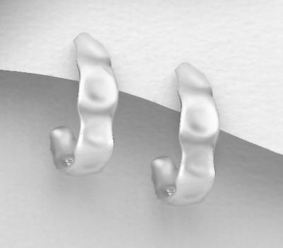 925 Sterling Silver Hammered Push-Back Earrings