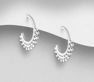 925 Sterling Silver Push-Back Ball Earrings
