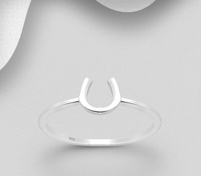 925 Sterling Silver Horseshoes Ring