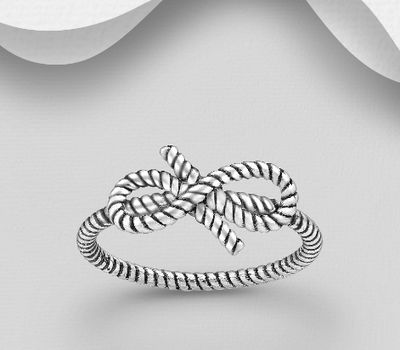 925 Sterling Silver Oxidized Knot Ring