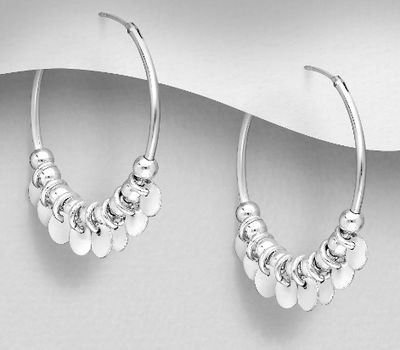 Malın səhifəsinə keç 925 Sterling Silver Hoop Earrings Circle Charms