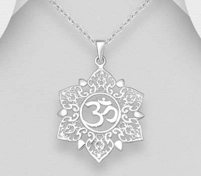 Malın səhifəsinə keç 925 Sterling Silver Om Sign Pendant