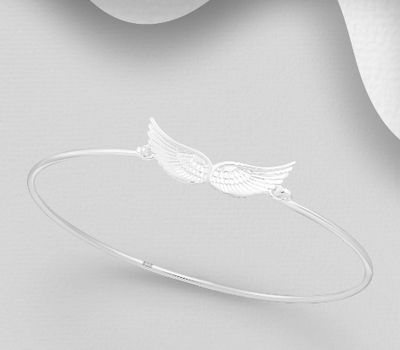 Malın səhifəsinə keç 925 Sterling Silver Angel Wings Bangle