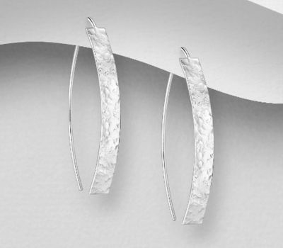 Malın səhifəsinə keç 925 Sterling Silver Hammered Hook Earrings
