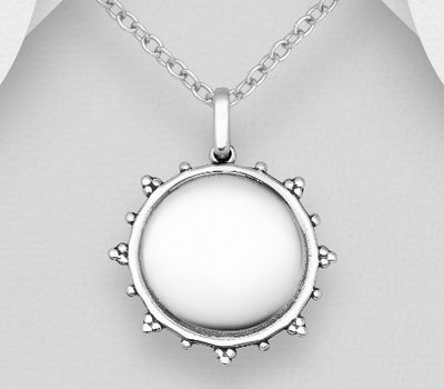 Malın səhifəsinə keç 925 Sterling Silver Engravable Circle Pendant