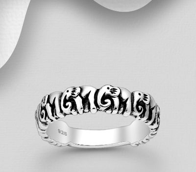 Malın səhifəsinə keç 925 Sterling Silver Elephants Ring