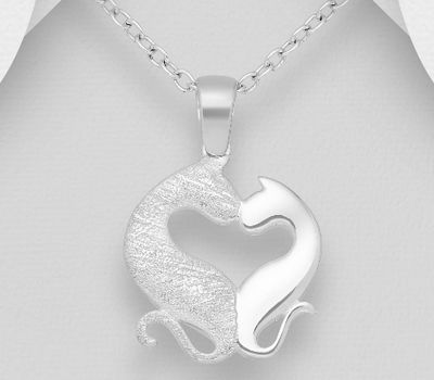 Malın səhifəsinə keç 925 Sterling Silver Love Cats Pendant